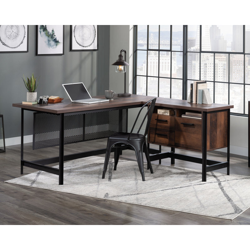 Briarbrook L Shaped Metal Base Executive Desk